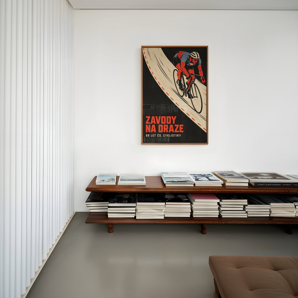 Vintage Track Cycling Poster, Czech Cyclist Print