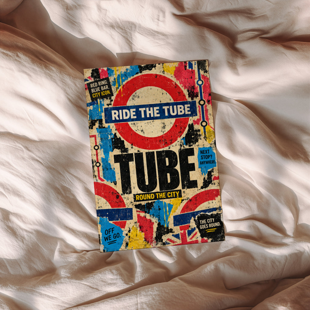 Vintage London Tube Poster, Underground Wall Art, Print