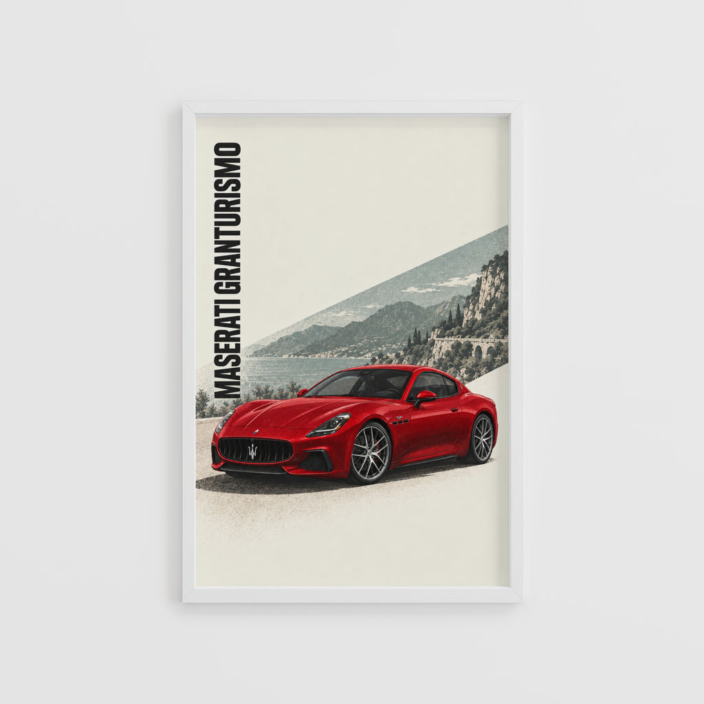 Vintage Maserati GranTurismo Print, Car Wall Art