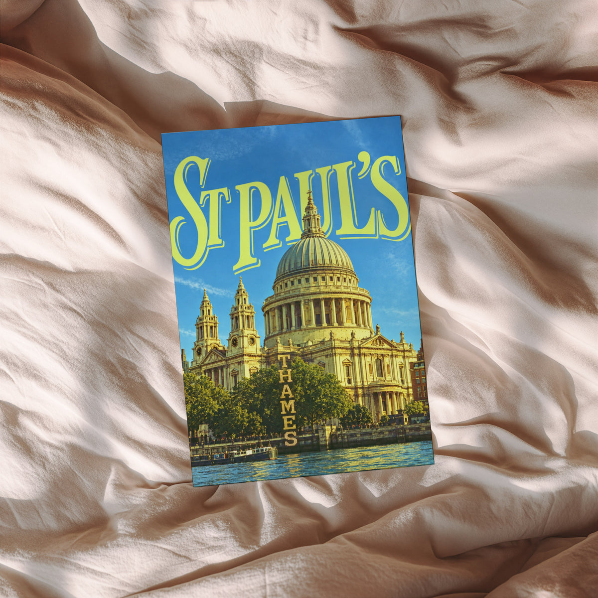 Vintage St Pauls Cathedral Poster, London Wall Art Print