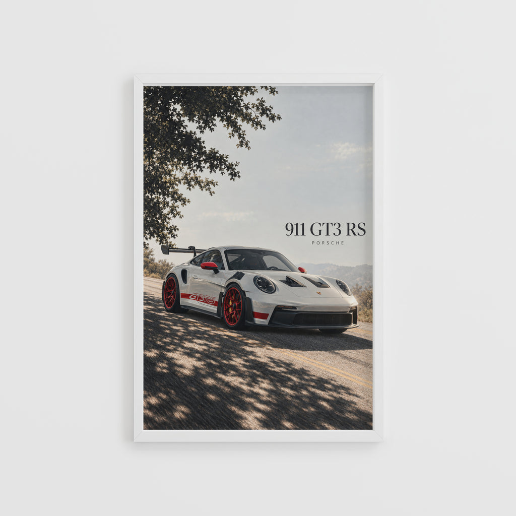 Vintage Porsche 911 GT3 RS Print, Car Wall Art