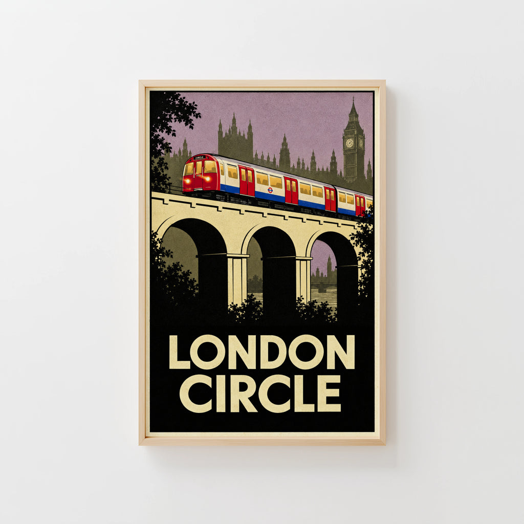 Vintage London Circle Line Print Poster, Underground