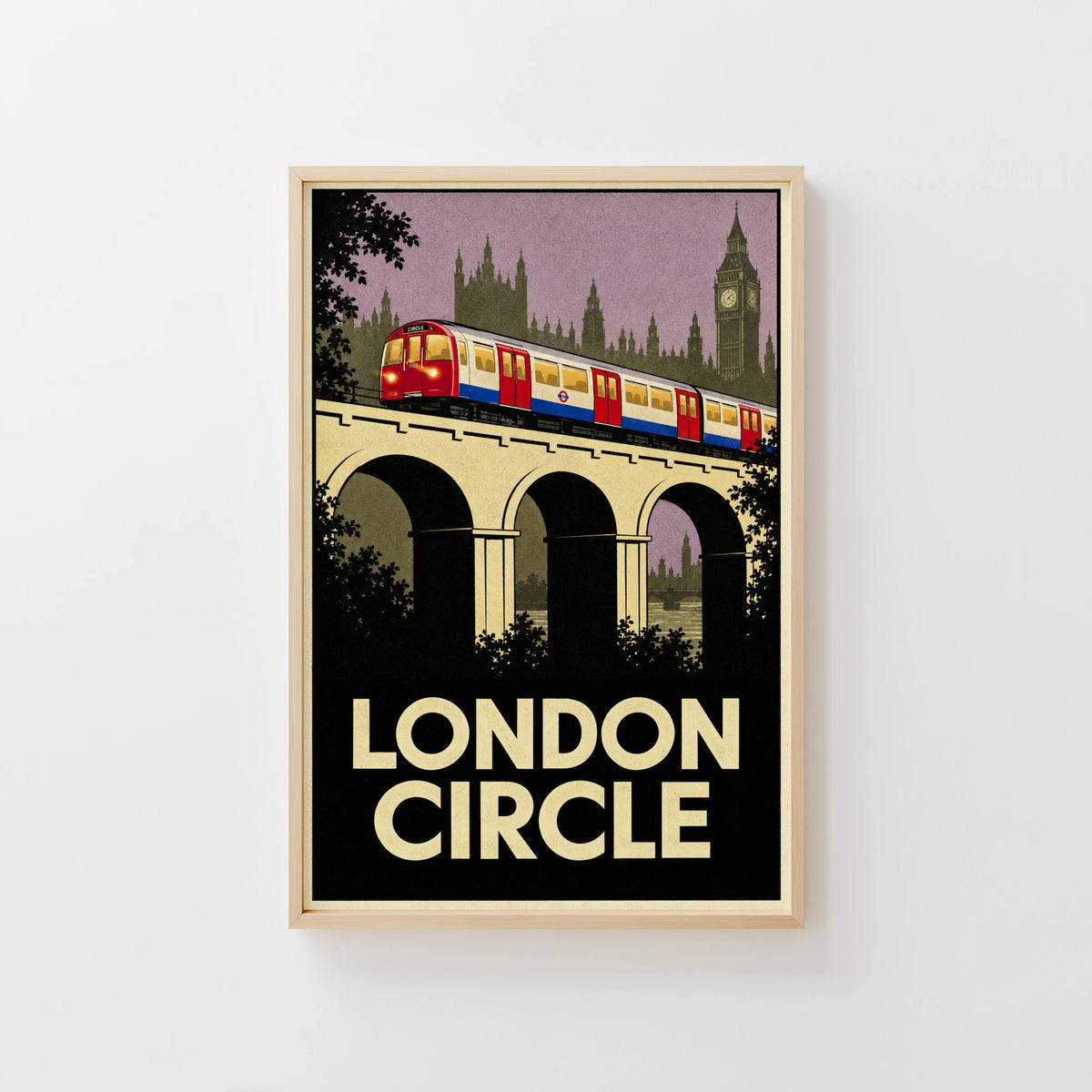 Vintage London Circle Line Print Poster, Underground