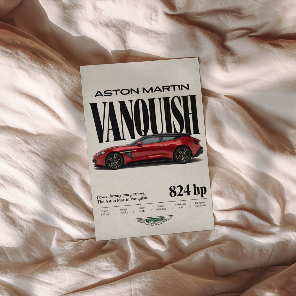 Vintage Aston Martin Vanquish Print, Car Wall Art