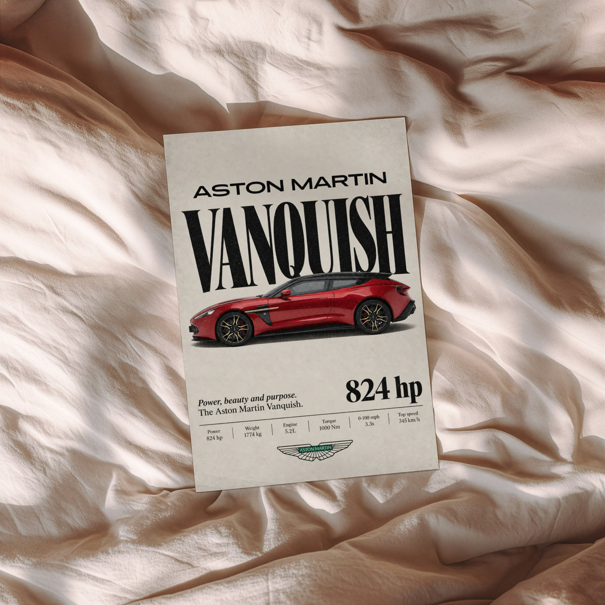Vintage Aston Martin Vanquish Print, Car Wall Art