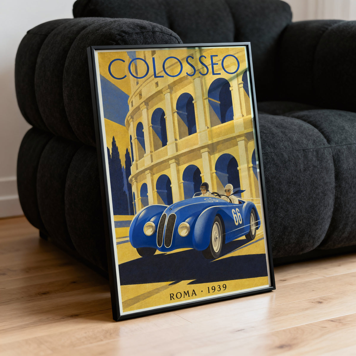 Vintage Colosseum Rome Poster, Art Deco Wall Art Print