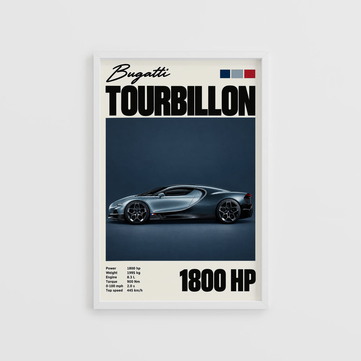 Vintage Bugatti Tourbillon Print, Supercar Wall Art