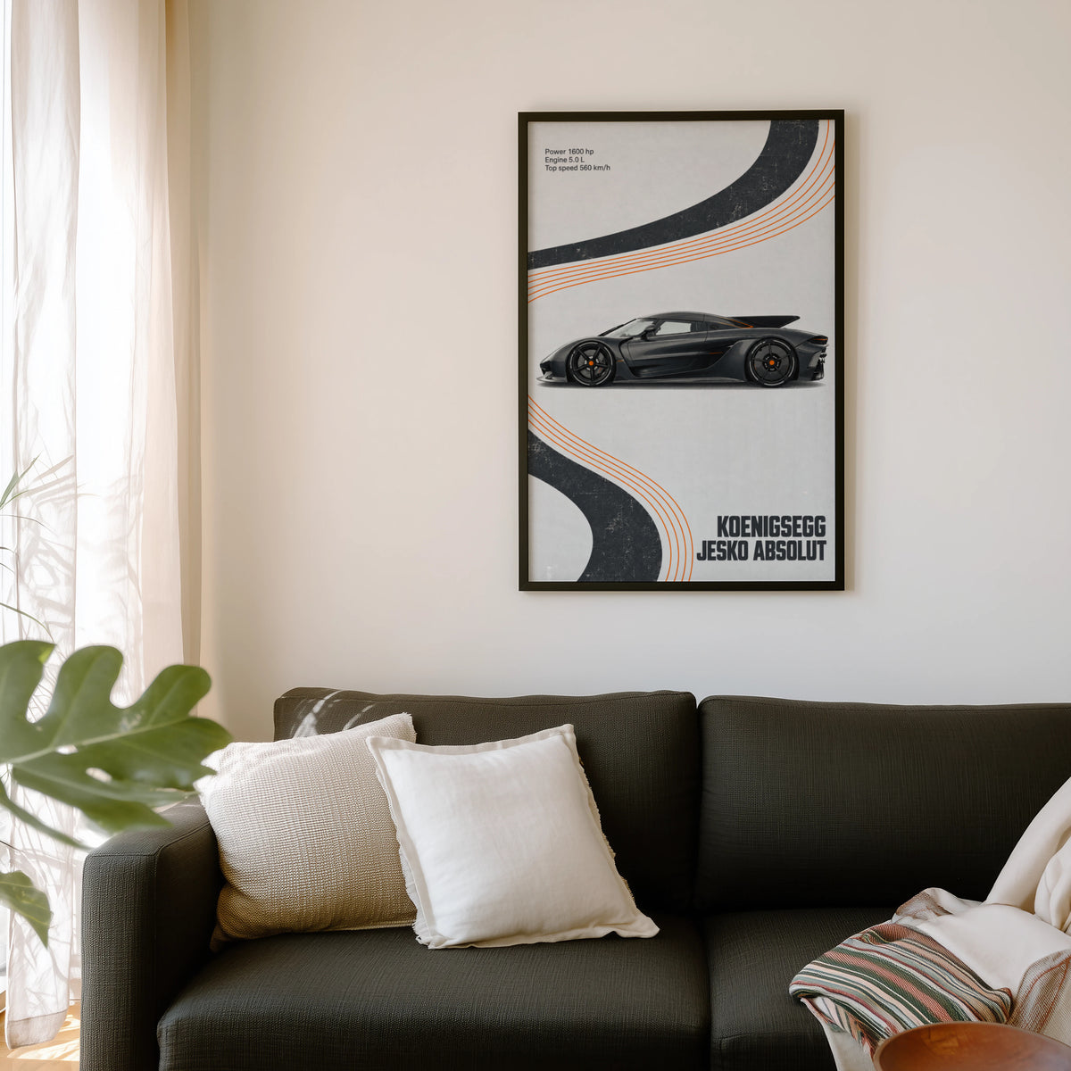 Vintage Koenigsegg Jesko Absolut Print, Supercar