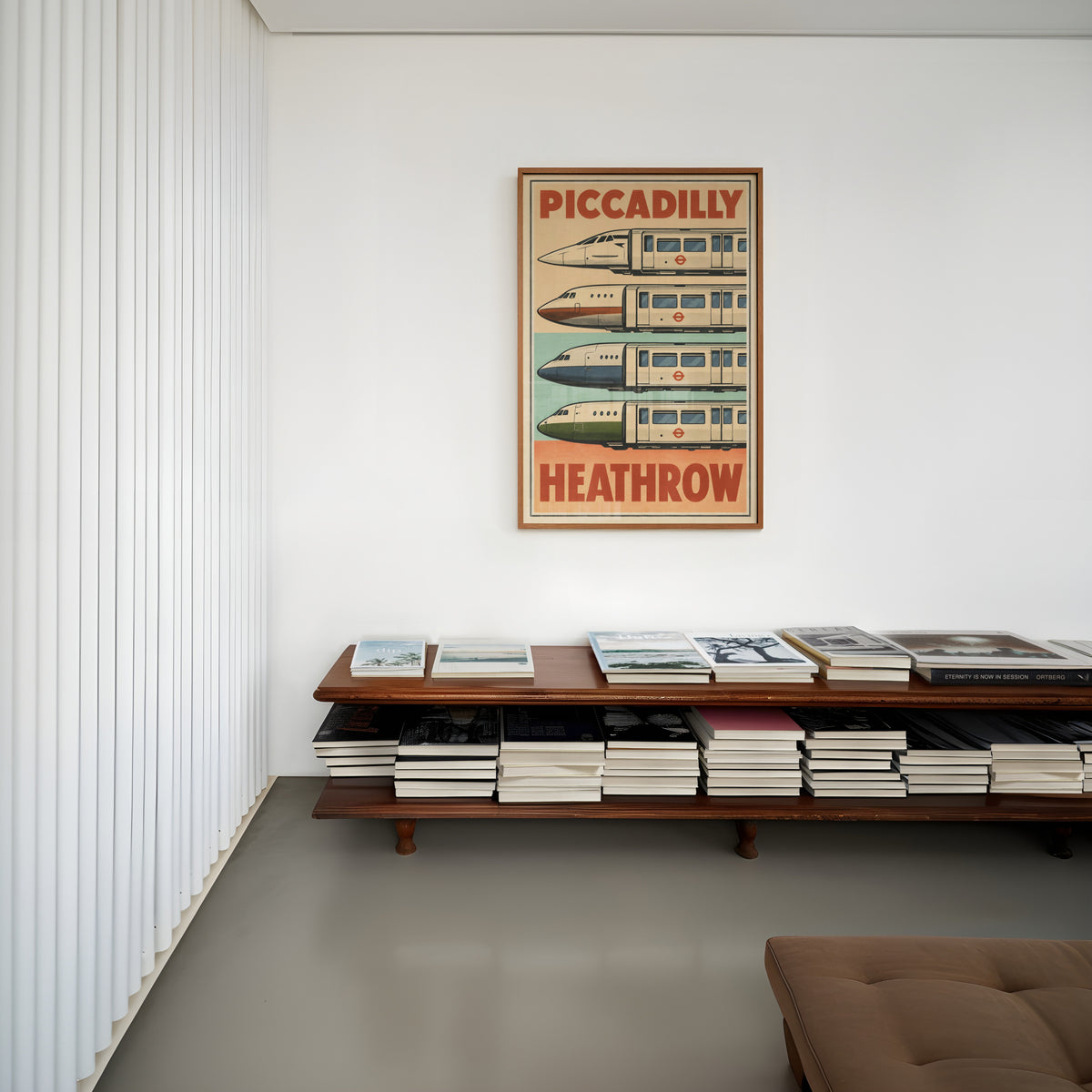 Vintage Piccadilly Line Heathrow Poster, London Print