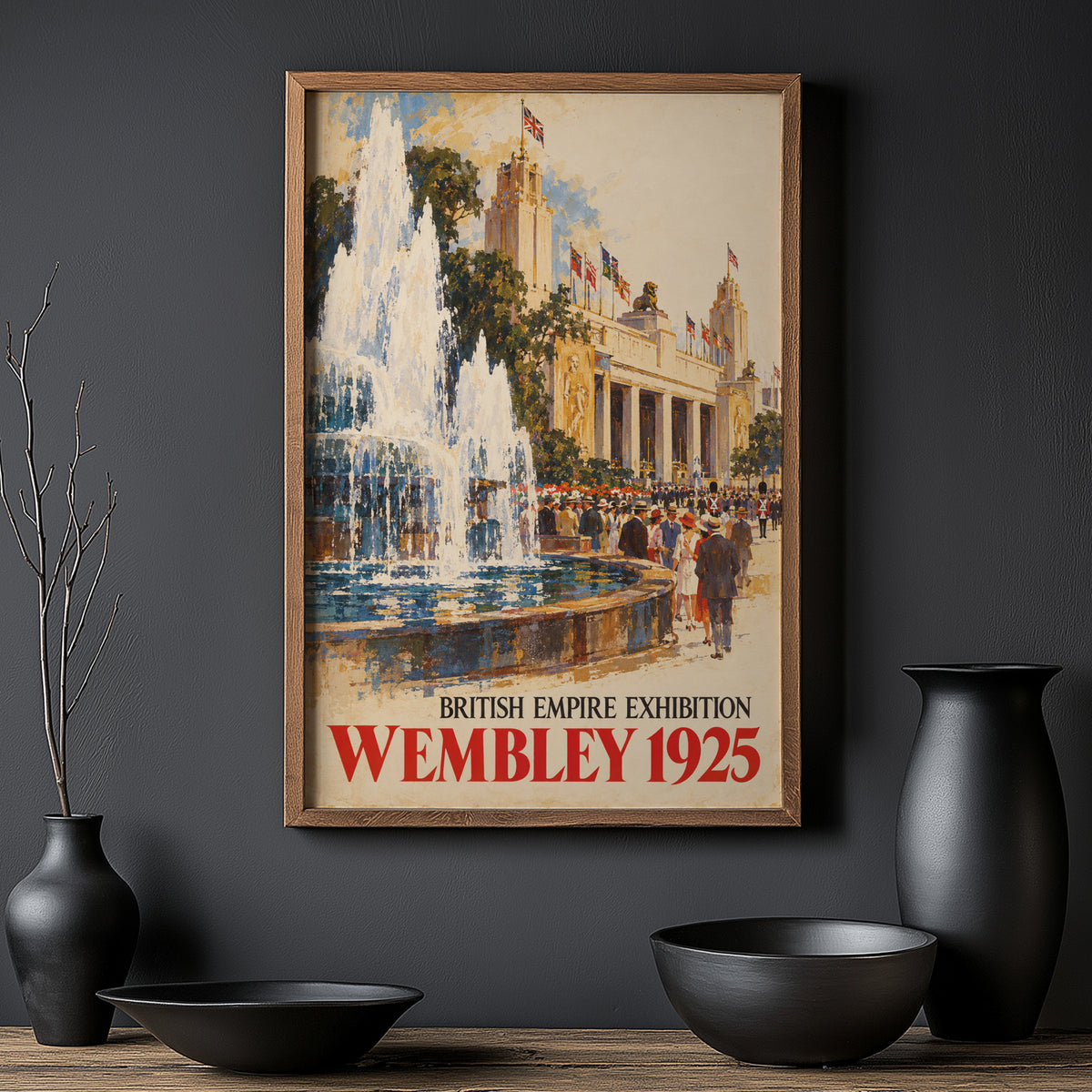 Vintage Wembley 1925 Poster, British Empire Exhibition Print