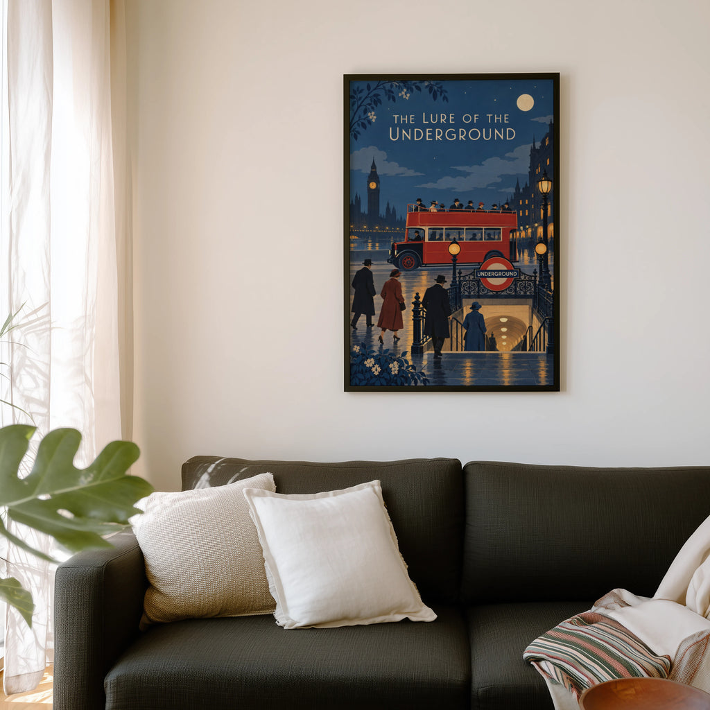 Vintage London Underground Poster, Night Bus Print