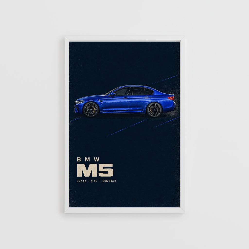 Vintage BMW M5 Car Print, Garage Wall Art