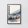 Vintage BMW M6 GTLM Print, Racing Wall Art