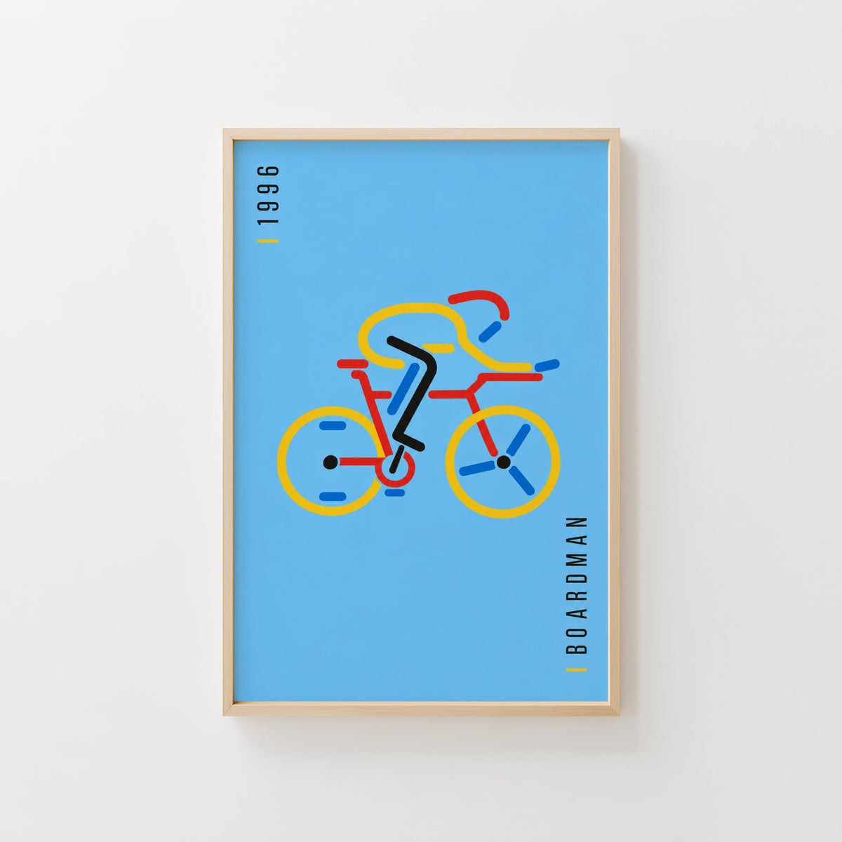 Vintage Cyclist Poster, Retro Bike Wall Art, 1996 Print