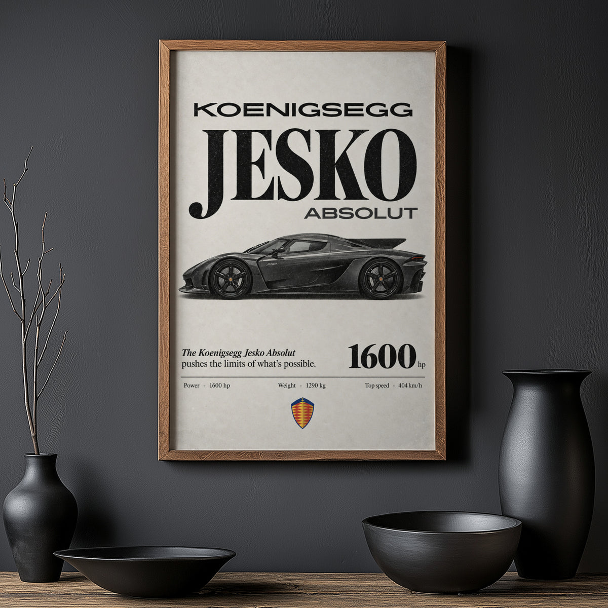 Vintage Koenigsegg Jesko Absolut Print, Car Poster