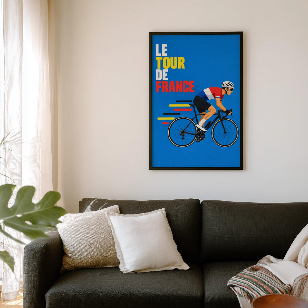Vintage Cycling Poster, Tour de France Wall Art, Bike Print