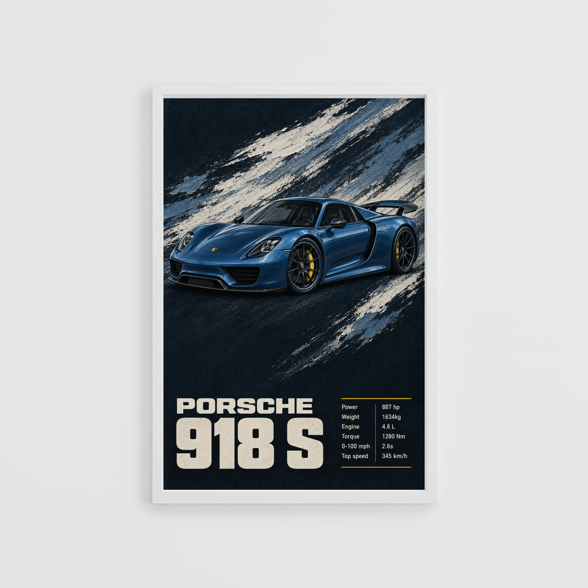 Vintage Porsche 918 S Print, Car Poster, Wall Art