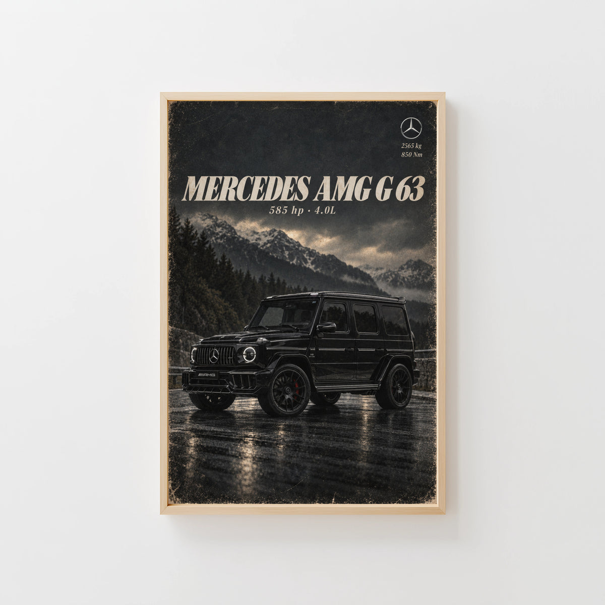 Vintage Mercedes G63 Print, SUV Wall Art