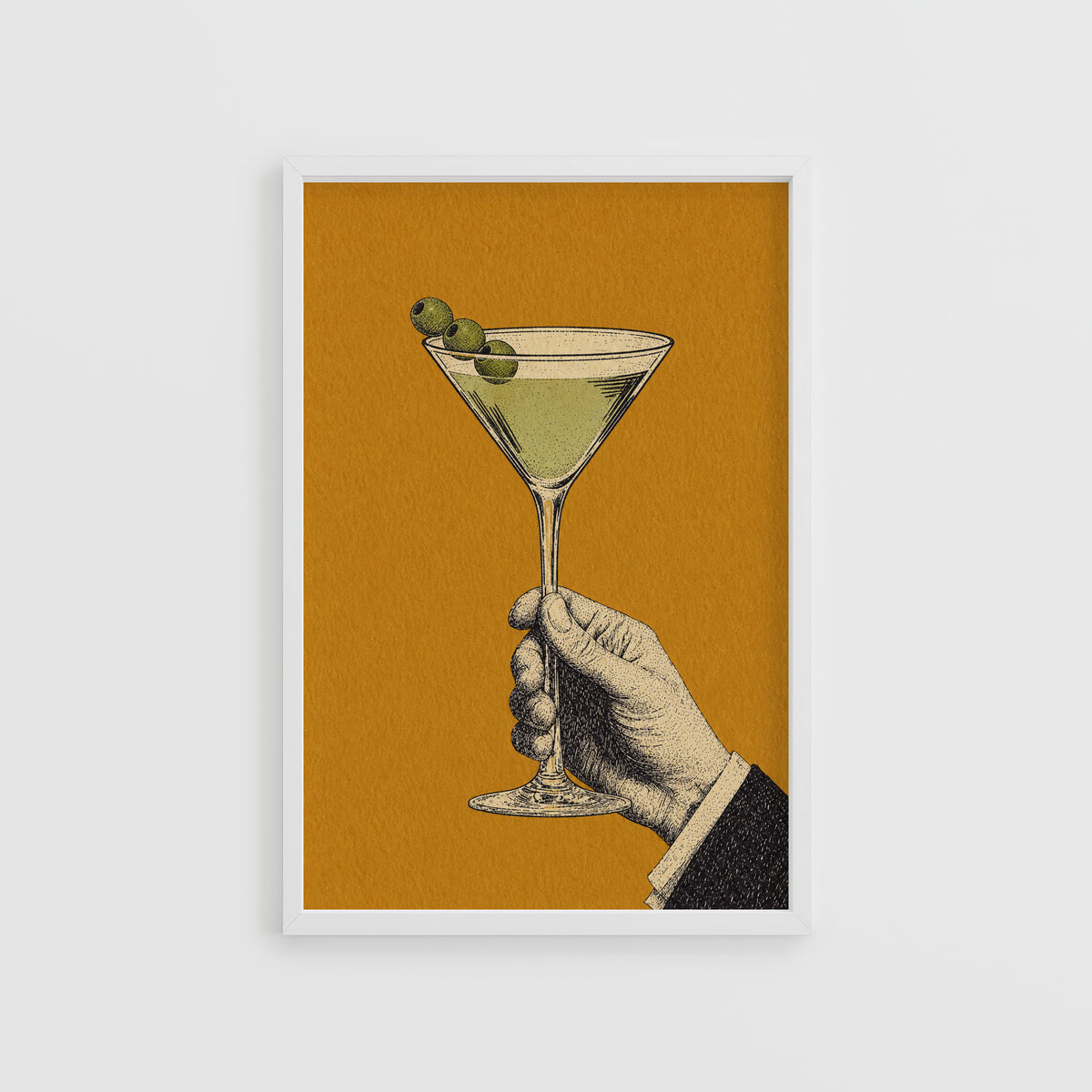 Vintage Martini Print Poster, Cocktail Bar Wall Art