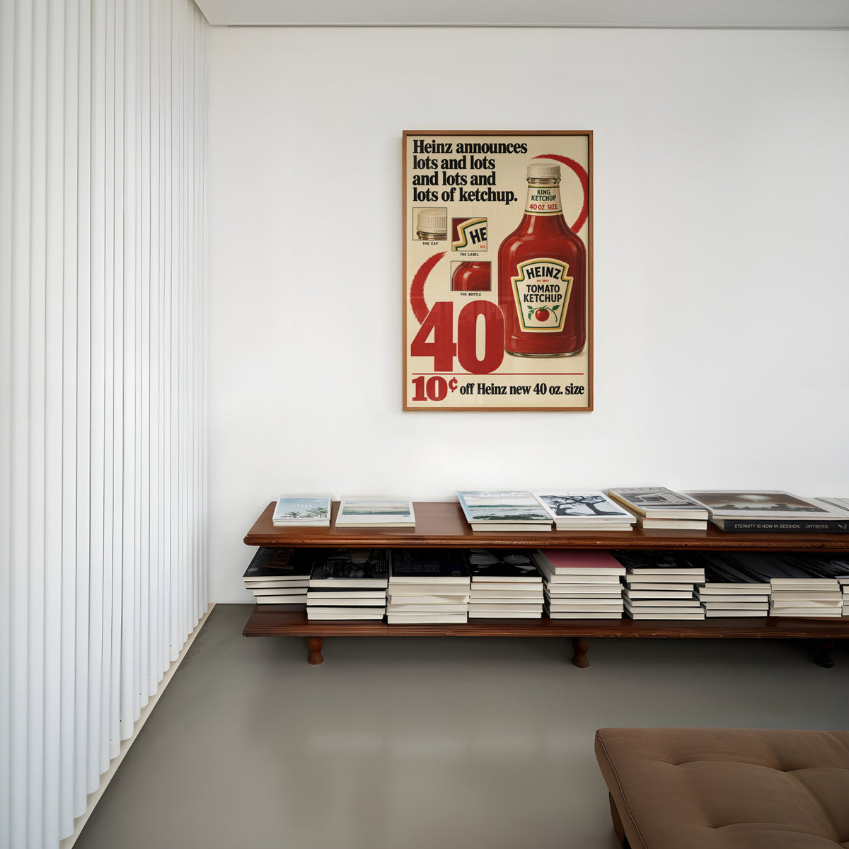 Vintage Ketchup Bottle Poster, Retro Kitchen Wall Art, Print