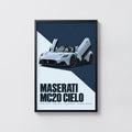 Vintage Maserati MC20 Cielo Print, Car Wall Art