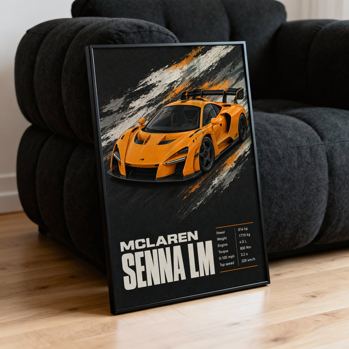 Vintage McLaren Senna LM Print, Supercar Wall Art