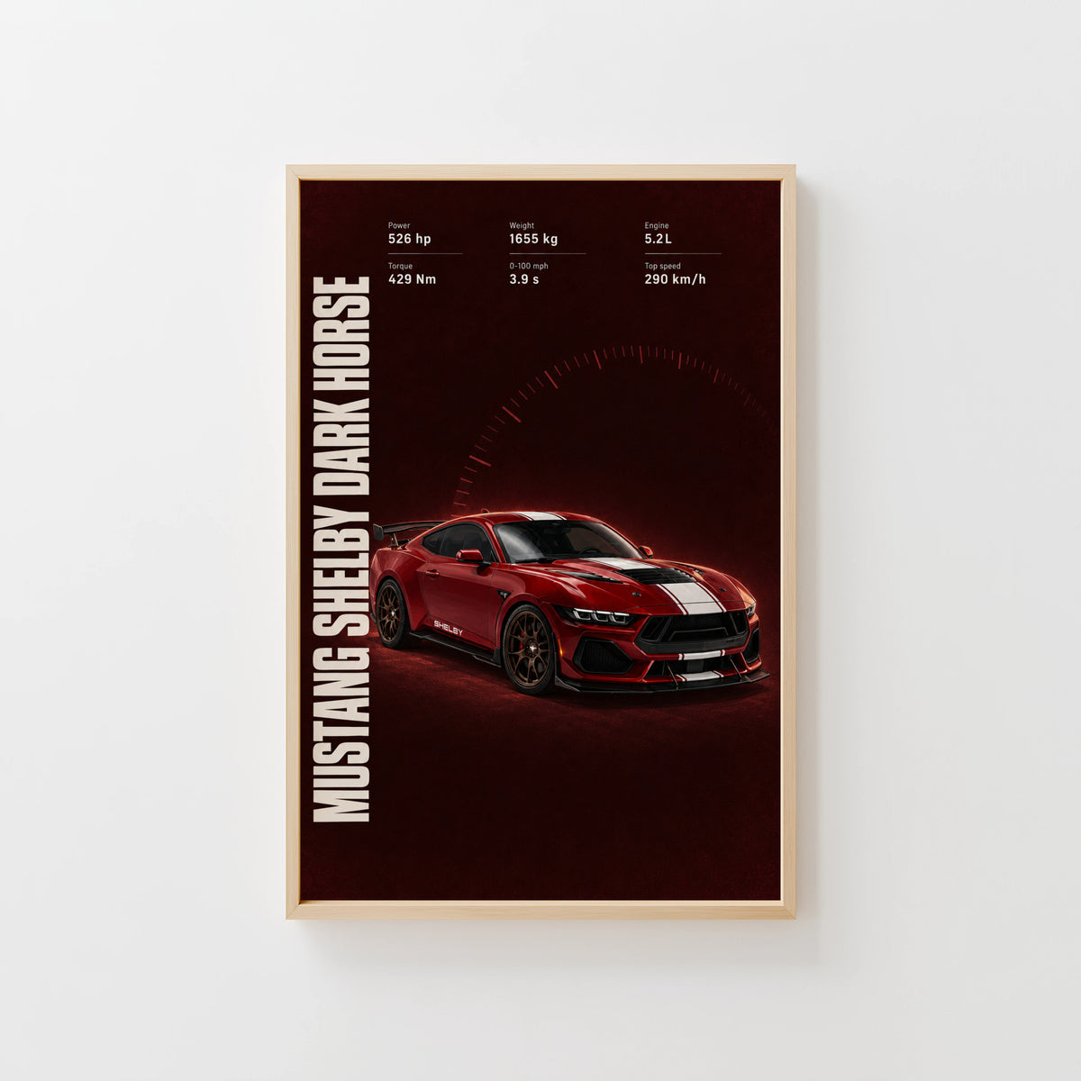 Vintage Mustang Shelby Print, Car Wall Art