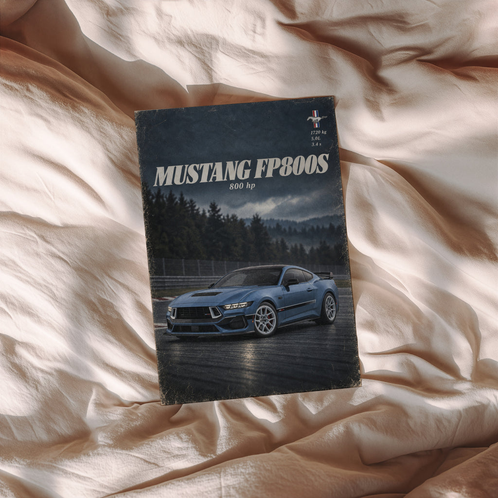 Vintage Mustang FP800S Print, Muscle Car Wall Art