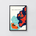 Vintage Aer Lingus Poster, Airline Map Wall Art Print