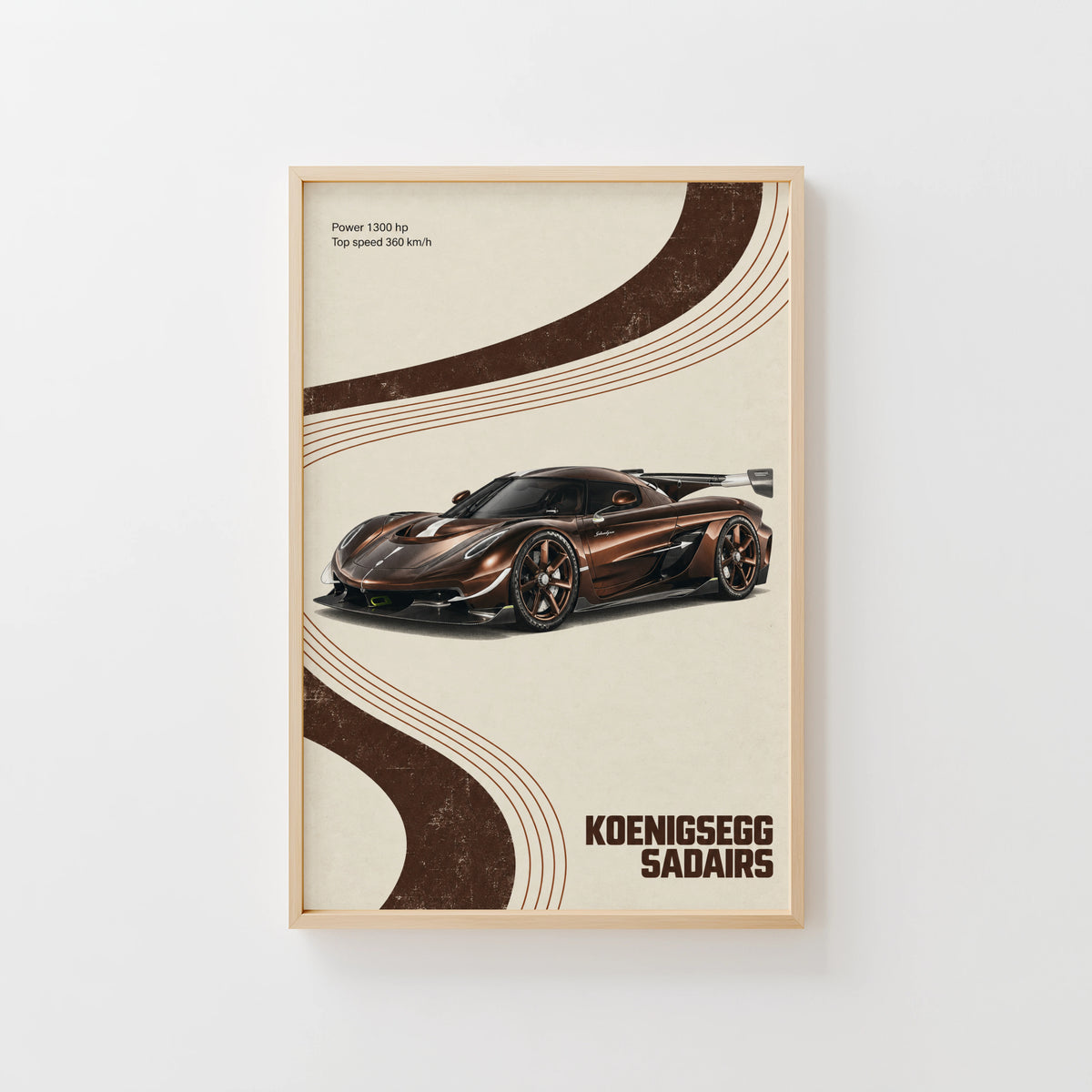 Vintage Koenigsegg Supercar Print, Car Wall Art