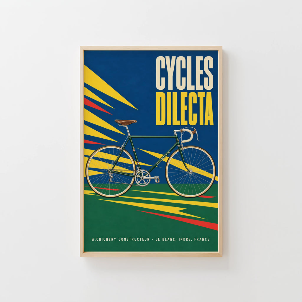 Vintage Bicycle Poster, Retro Cycling Wall Art, Print
