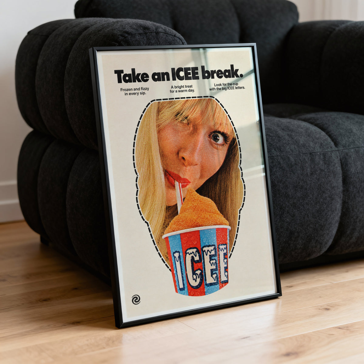 Vintage ICEE Poster, Retro Advert Wall Art, Frozen Drink