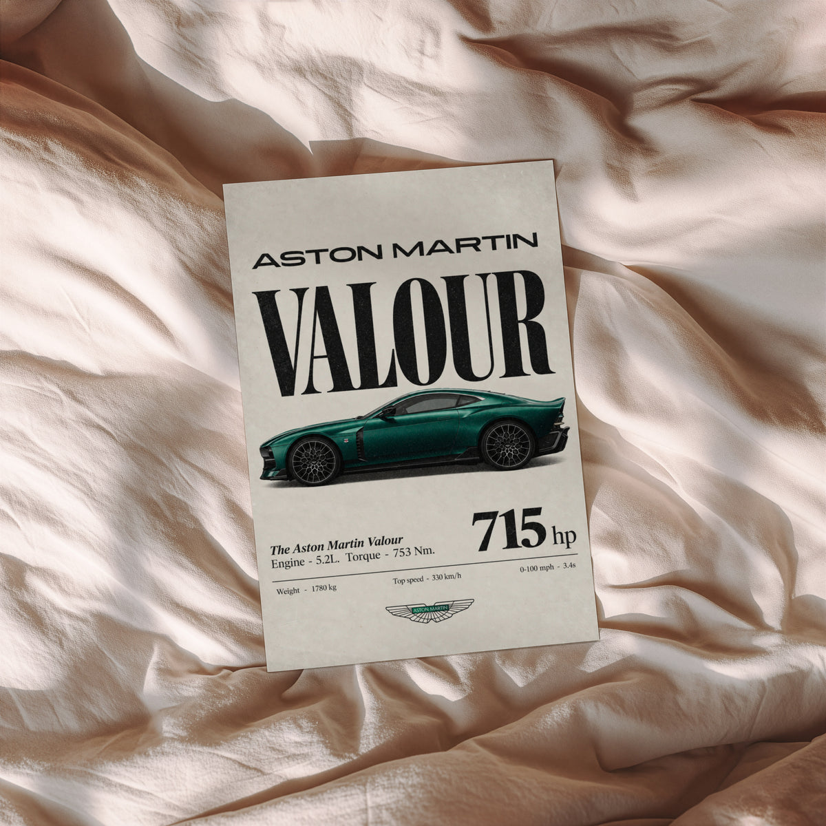 Vintage Aston Martin Valour Print, Car Wall Art