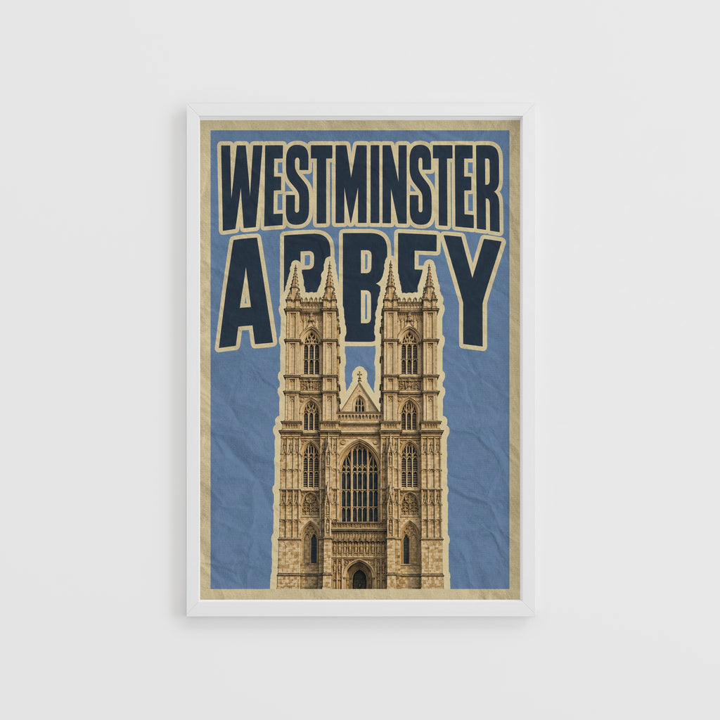 Vintage Westminster Abbey Poster, London Wall Art, Print
