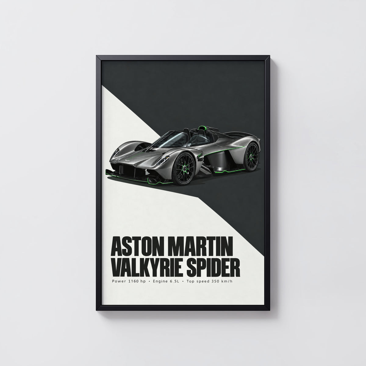 Vintage Aston Martin Valkyrie Spider Print Car Art