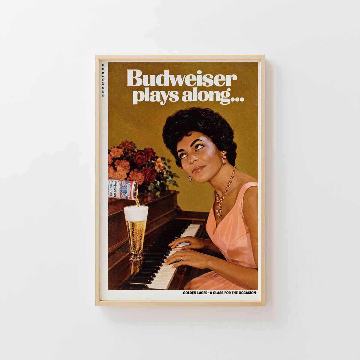 Vintage Piano Beer Poster, Retro Bar Wall Art Print