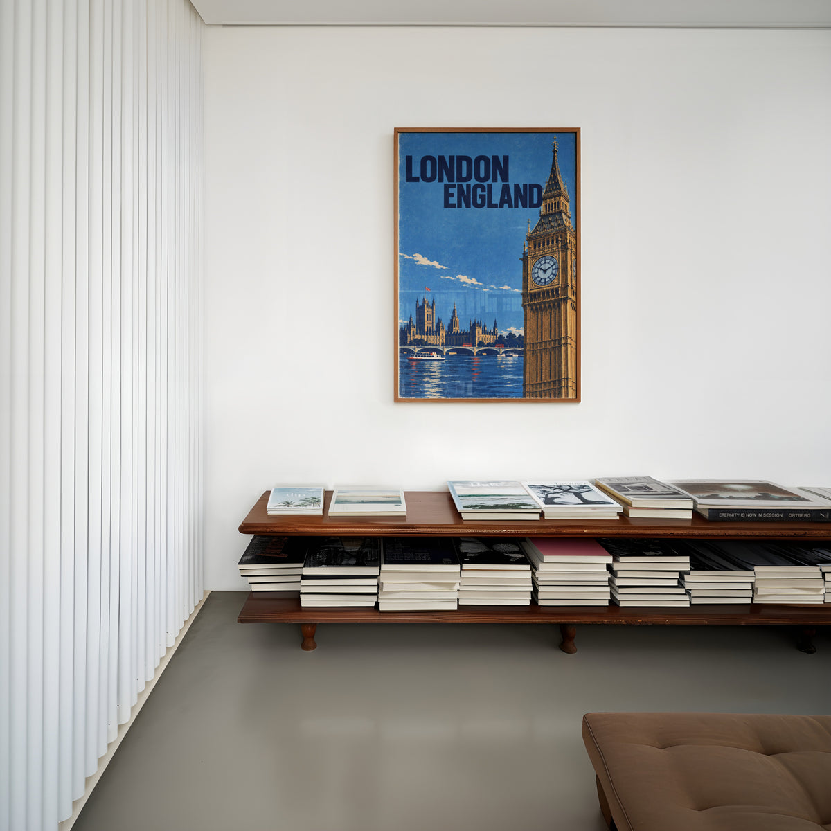 Vintage London Poster, Big Ben Wall Art, England Print