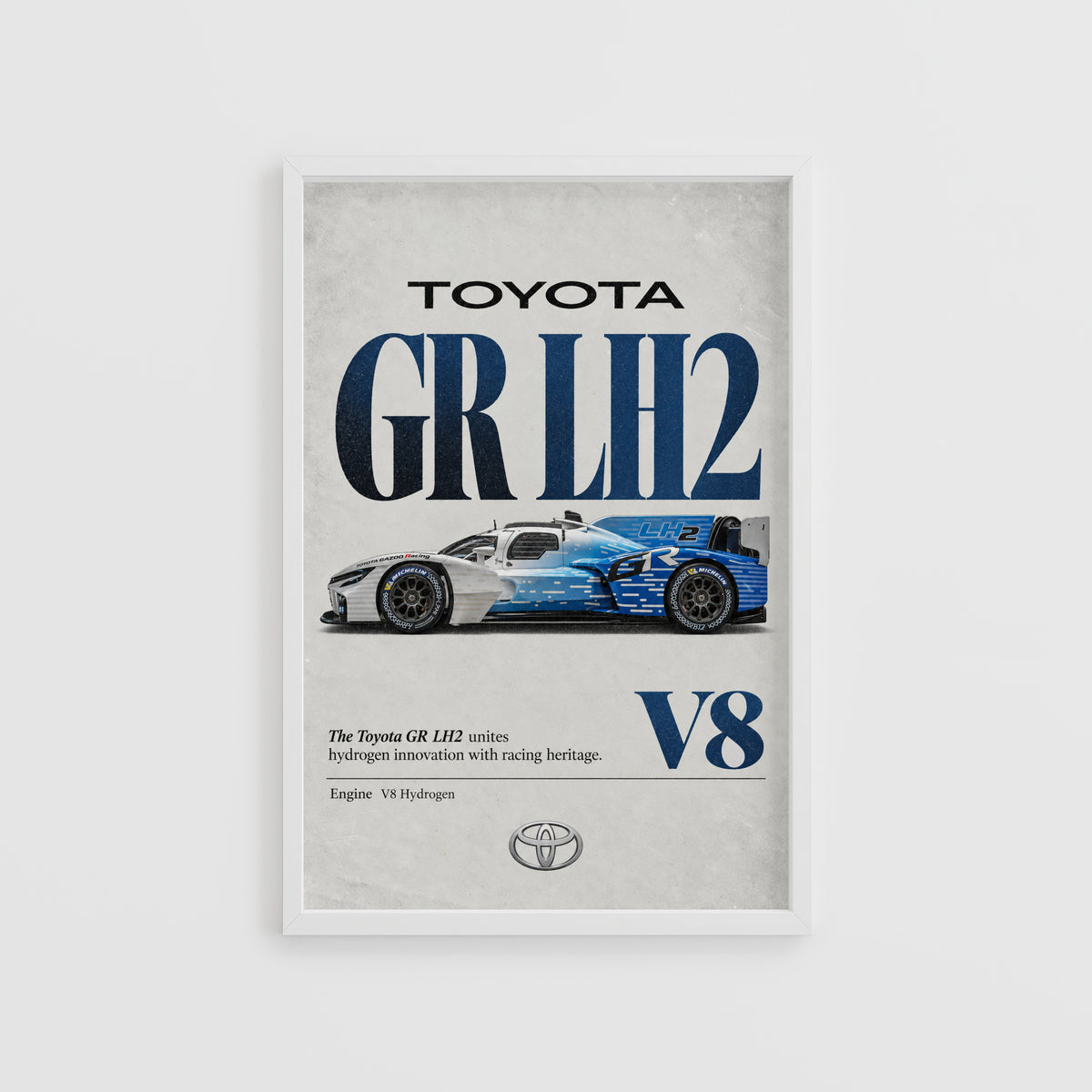 Vintage Toyota GR LH2 Print, Hydrogen Race Car