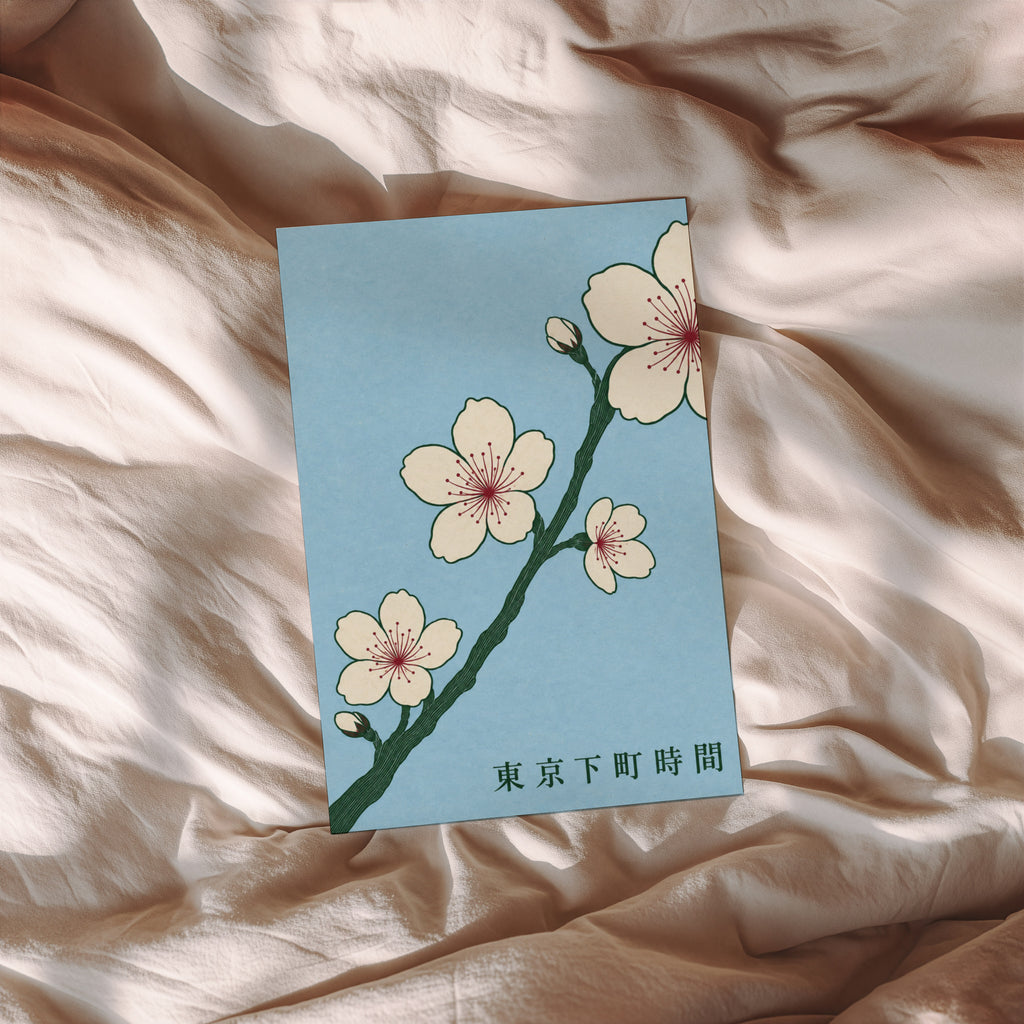Vintage Cherry Blossom Print, Japanese Sakura Poster