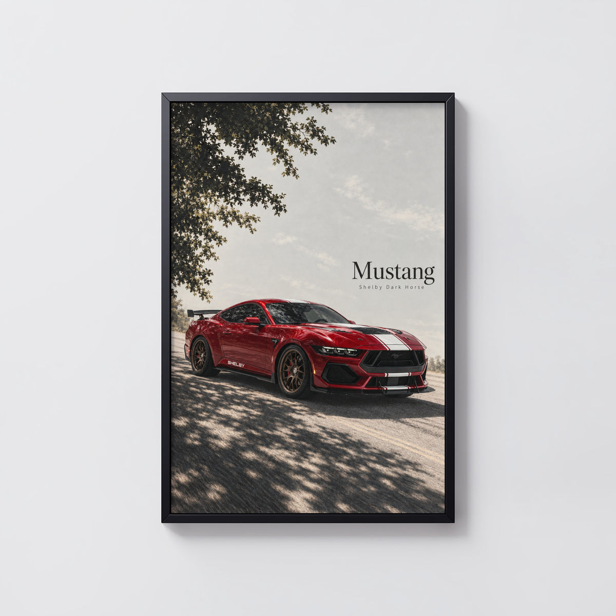 Vintage Mustang Shelby Dark Horse Print, Car Art