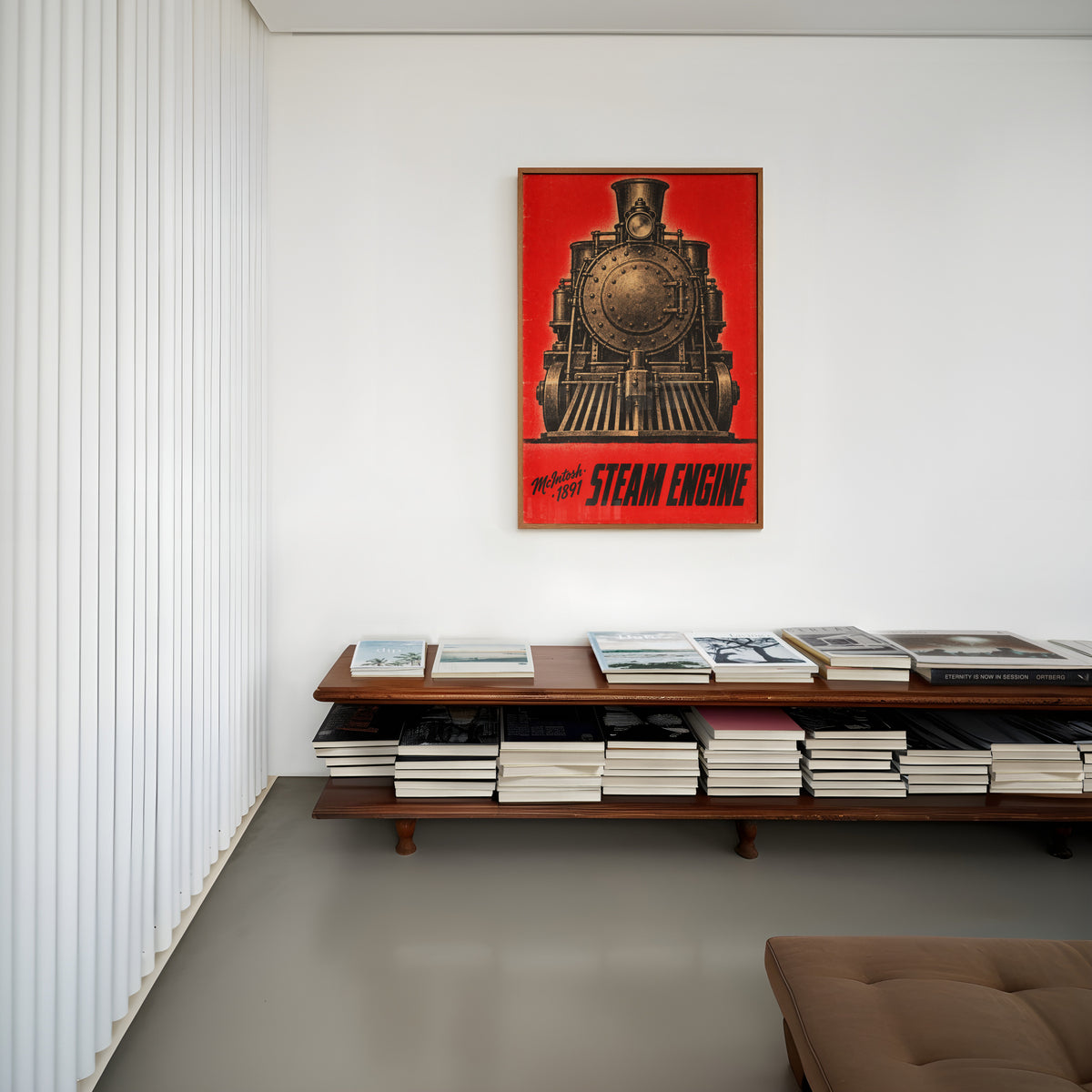 Vintage Steam Engine Print Poster, Locomotive Wall Art