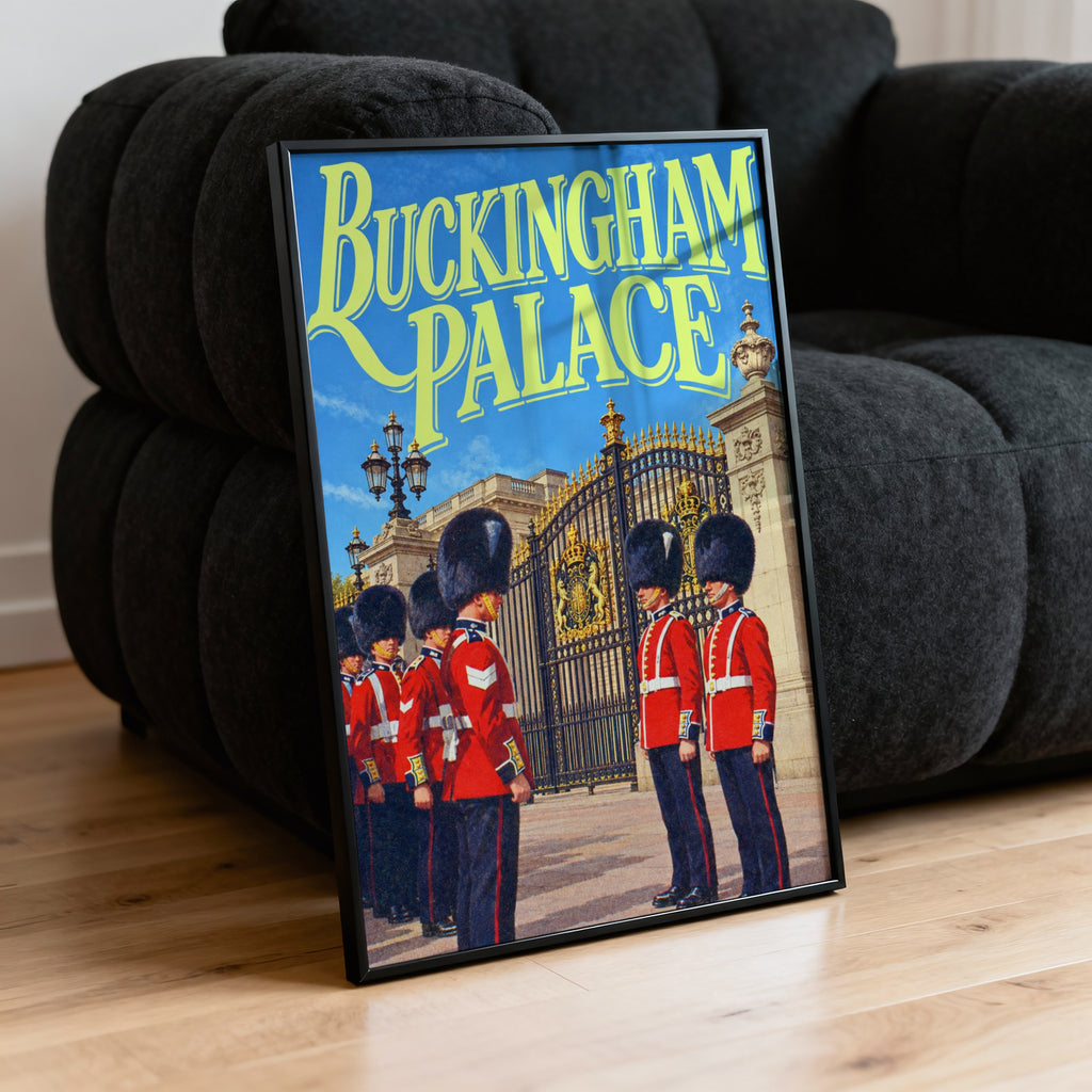 Vintage Buckingham Palace Poster, London Wall Art Print
