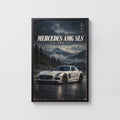 Vintage Mercedes AMG SLS Print, Car Poster, Wall Art