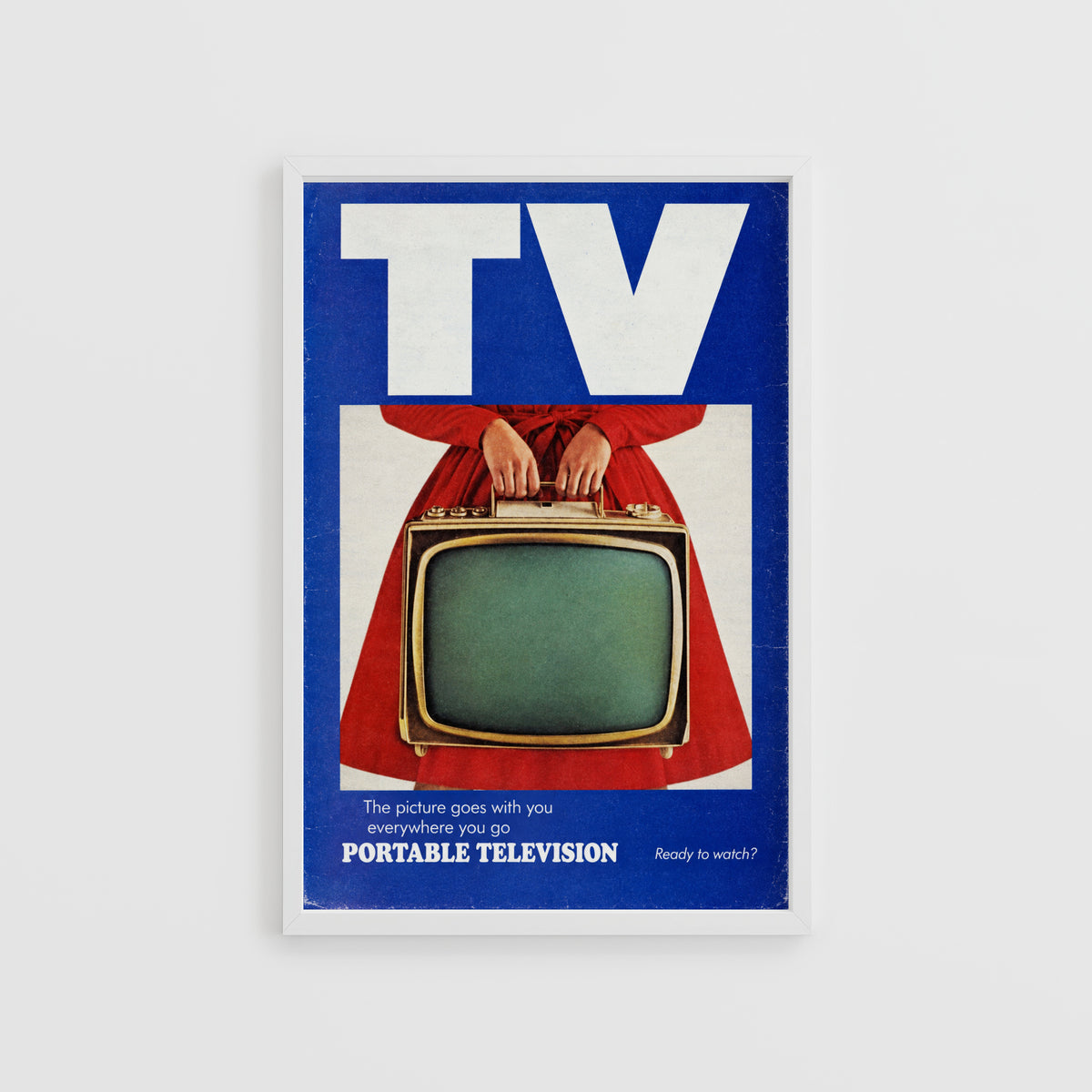 Vintage Portable TV Poster, Retro Advert Wall Art, Print