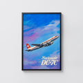 Vintage Swissair DC-7C Poster, Aviation Wall Art, Print