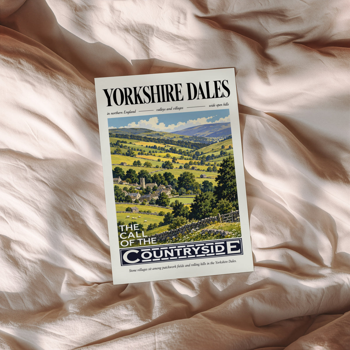 Vintage Yorkshire Dales Poster, Countryside Wall Art