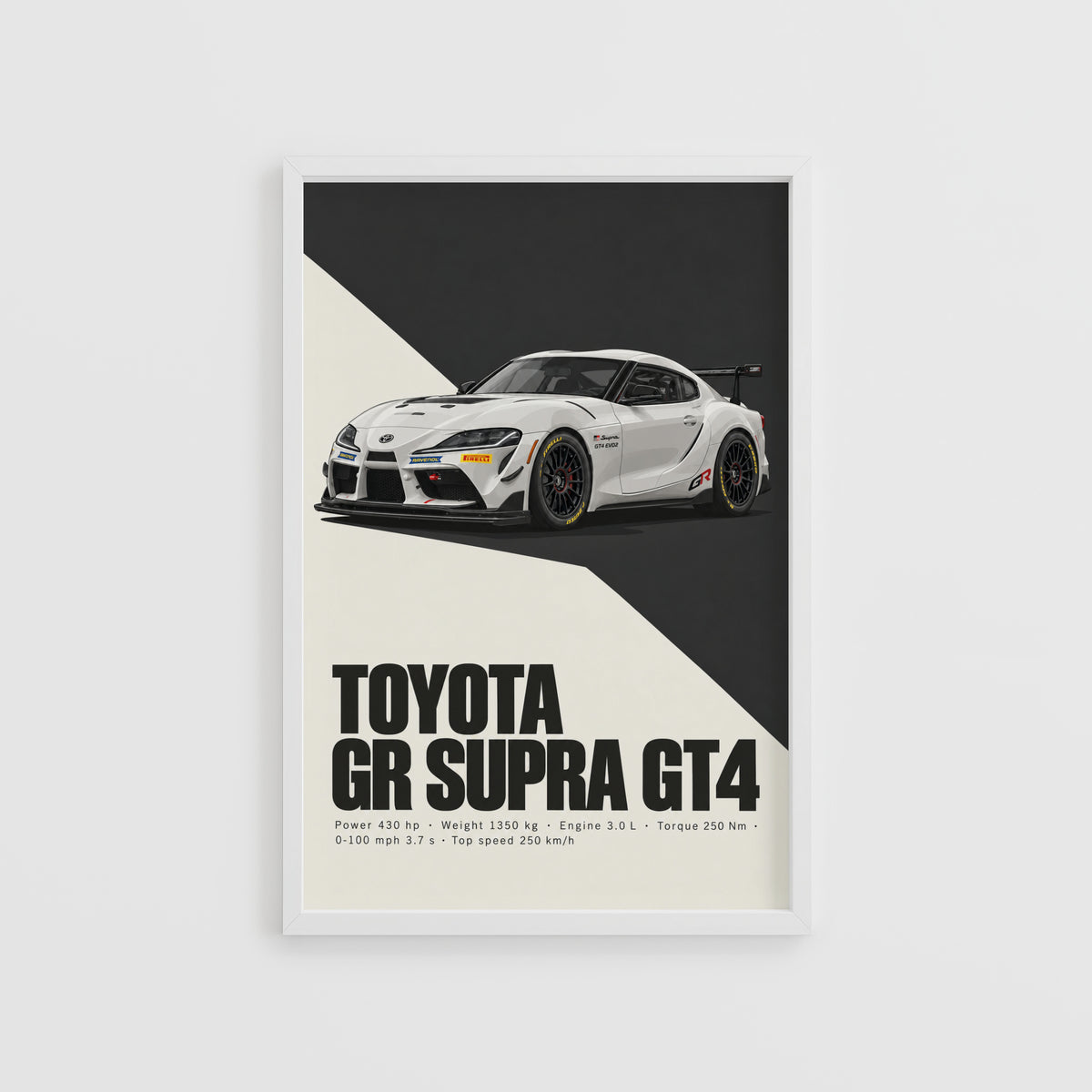 Vintage Toyota Supra GT4 Print, Car Wall Art