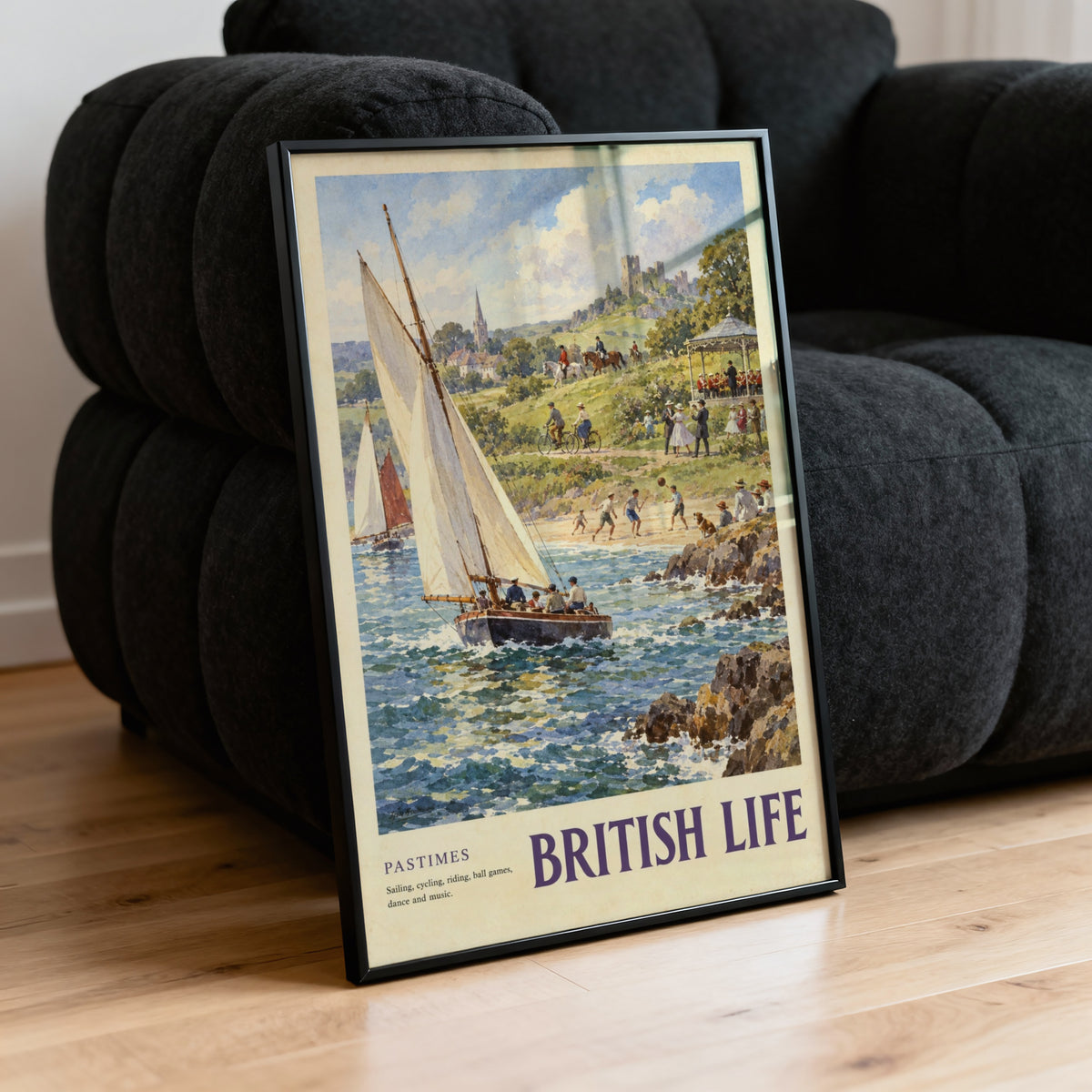 Vintage British Life Poster, Seaside Sailing Wall Art Print