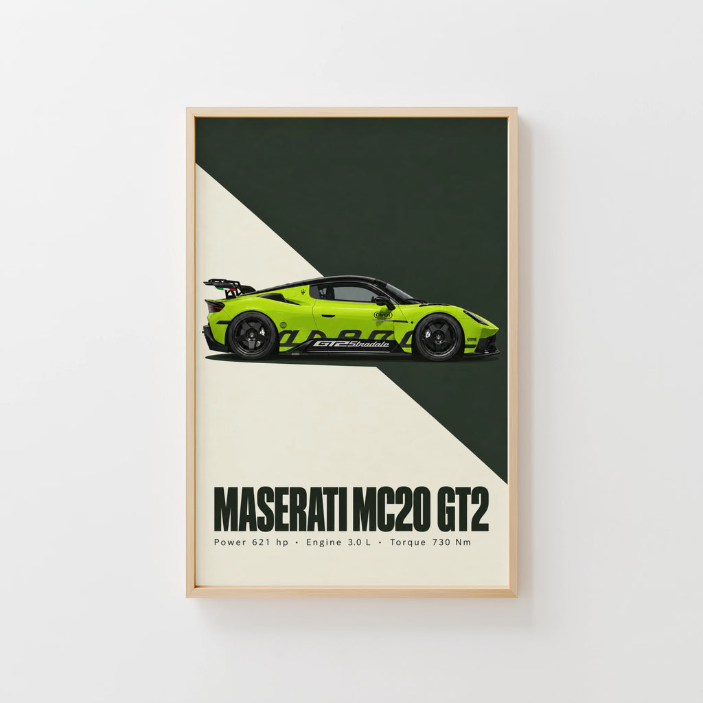Vintage Maserati MC20 GT2 Print, Car Wall Art