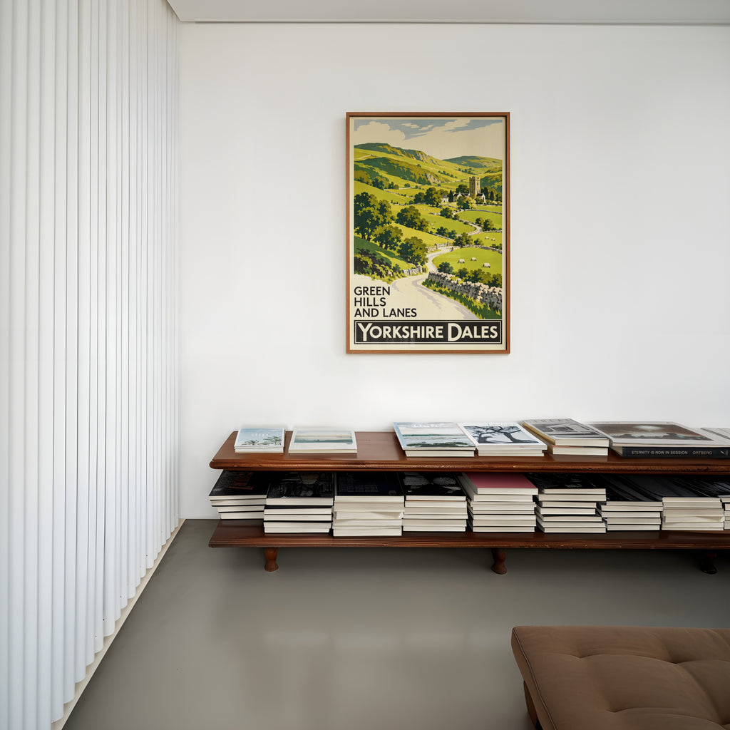 Vintage Yorkshire Dales Poster, Countryside Wall Art Print
